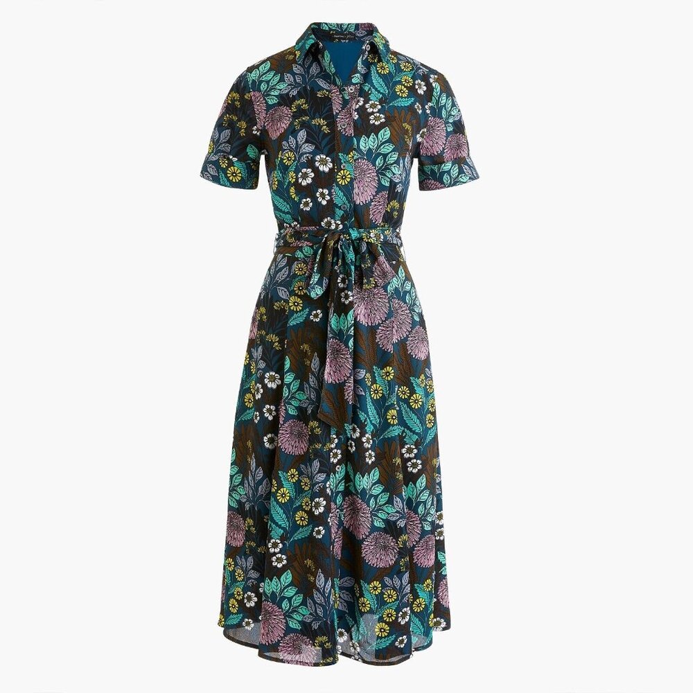 NWT J.Crew X Abigail Borg Shirtdress in Prairie Moonlight Floral Shir Dress 2